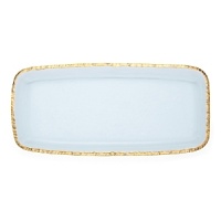 After a hammered edge is carefully created around this richly textured party tray, craftsmen hand-paint an opulent band of platinum for a breathtaking finish. After a hammered edge is carefully created around this richly textured party tray, craftsmen hand-paint an opulent band of platinum for a breathtaking finish.