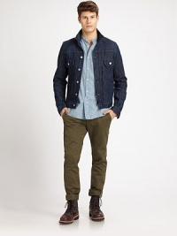Laid-back yet polished, this comfy cotton staple has back besom pockets and a slim fit. Slash pocketsBack besom pocketsInseam, about 32CottonMachine washImported Laid-back yet polished, this comfy cotton staple has back besom pockets and a slim fit. Slash pocketsBack besom pocketsInseam, about 32CottonMachine washImported