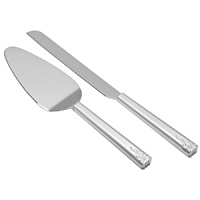 Designed with the bride in mind, the Vera Lace Bouquet cake knife & servers feature a delicate raised floral motif that evoke Vera Wang's well-known love of flowers. This feminine yet contemporary set is a keepsake-worthy gift she'll cherish. Designed with the bride in mind, the Vera Lace Bouquet cake knife & servers feature a delicate raised floral motif that evoke Vera Wang's well-known love of flowers. This feminine yet contemporary set is a keepsake-worthy gift she'll cherish.