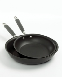 The star of any working kitchen, the skillet is a chef's go-to piece of cookware. These two nonstick fry pans are perfect for virtually every task, crafted of heavy gauge, hard-anodized aluminum that heats evenly and leaves no stubborn hot spots. Limited lifetime warranty. The star of any working kitchen, the skillet is a chef's go-to piece of cookware. These two nonstick fry pans are perfect for virtually every task, crafted of heavy gauge, hard-anodized aluminum that heats evenly and leaves no stubborn hot spots. Limited lifetime warranty.