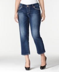 Get set for warmer temps with Seven Jeans' cropped plus size jeans-- wear them cuffed or uncuffed for a versatile look! Get set for warmer temps with Seven Jeans' cropped plus size jeans-- wear them cuffed or uncuffed for a versatile look!
