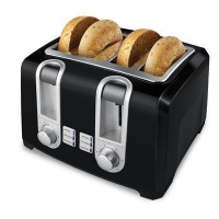 Applica Black Decker 4 Slice Toaster Black Extra Wide Slots Cord Wrap Applica Black Decker 4 Slice Toaster Black Extra Wide Slots Cord Wrap
