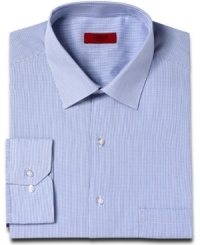 Sweet mini-checked style gives this cool checked dress shirt from Alfani RED instant office cred. Sweet mini-checked style gives this cool checked dress shirt from Alfani RED instant office cred.