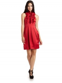 THE LOOKRuffled, accordion pleated halter strapButton placketDual seam pocketsTie waistSide zip with hook-and-eye closureTHE FITAbout 34 from shoulder to hemTHE MATERIALSilkFully linedCARE & ORIGINDry cleanImportedModel shown is 5'8 (172½cm) wearing US size 4. THE LOOKRuffled, accordion pleated halter strapButton placketDual seam pocketsTie waistSide zip with hook-and-eye closureTHE FITAbout 34 from shoulder to hemTHE MATERIALSilkFully linedCARE & ORIGINDry cleanImportedModel shown is 5'8 (172½cm) wearing US size 4.