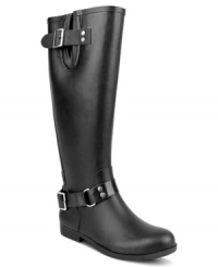 Stay dry no matter what the weather. The Tsunami by Steve Madden looks like your average rain boot, until you peep the pretty pink lining at the zippered back. Stay dry no matter what the weather. The Tsunami by Steve Madden looks like your average rain boot, until you peep the pretty pink lining at the zippered back.