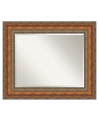 A vision of old-world sophistication, the Vienna bronze wall mirror features a rustic antique burnish and magnificent floral trim. Generously proportioned with a decidedly masculine edge for traditional living rooms or the master bedroom. Deep bevels add extra definition to the mirror itself. A vision of old-world sophistication, the Vienna bronze wall mirror features a rustic antique burnish and magnificent floral trim. Generously proportioned with a decidedly masculine edge for traditional living rooms or the master bedroom. Deep bevels add extra definition to the mirror itself.