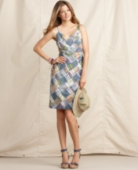Join the cool crowd in this chic sheath dress, featuring preppy madras plaid, from Tommy Hilfiger. Pair it with colored heels for an of-the-moment look! Join the cool crowd in this chic sheath dress, featuring preppy madras plaid, from Tommy Hilfiger. Pair it with colored heels for an of-the-moment look!