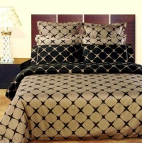 9-PC Taupe & Black Full size(double bed) Bloomingdal Down Alternative Bed in a bag Comforter set By sheetsnthings 9-PC Taupe & Black Full size(double bed) Bloomingdal Down Alternative Bed in a bag Comforter set By sheetsnthings