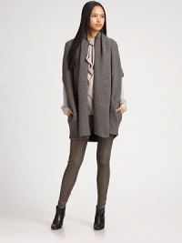 A rich blend of yak and wool adds cozy warmth to this textured knit, draped and slouchy in an oversized silhouette. Draped necklineDropped shouldersOpen sleevesRibbed trimSlash pocketsAbout 23 from shoulder to hem50% yak/50% woolDry cleanImportedModel shown is 5'11 (180cm) wearing US size Small. A rich blend of yak and wool adds cozy warmth to this textured knit, draped and slouchy in an oversized silhouette. Draped necklineDropped shouldersOpen sleevesRibbed trimSlash pocketsAbout 23 from shoulder to hem50% yak/50% woolDry cleanImportedModel shown is 5'11 (180cm) wearing US size Small.