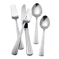 Stonington by R & B Everyday's 45-piece flatware set is both comfortable and stylish, with a gently tapered handle for an air of sophistication. Includes five-piece place settings for eight, plus a five-piece Hostess Set. Dishwasher safe. Stonington by R & B Everyday's 45-piece flatware set is both comfortable and stylish, with a gently tapered handle for an air of sophistication. Includes five-piece place settings for eight, plus a five-piece Hostess Set. Dishwasher safe.