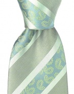 Neckties By Scott Allan, 100% Woven Sage Green Paisley Tie