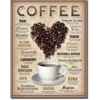 Heart Coffee Blends Tin Sign Heart Coffee Blends Tin Sign