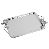 Inspired from Japanese, naturalistic art, the glistening Christofle silver Belle Epoque serving tray has delicate flower details at both handles.