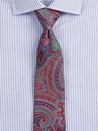 Intricate paisley pattern infuses a vibrant energy and excitement into your everyday suiting wardrobe.About 3 wideSilkDry cleanMade in Italy