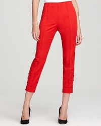 A lace-up hem lets you decide how slim you want the silhouette of these BASLER cropped stretch cotton pants. A lace-up hem lets you decide how slim you want the silhouette of these BASLER cropped stretch cotton pants.