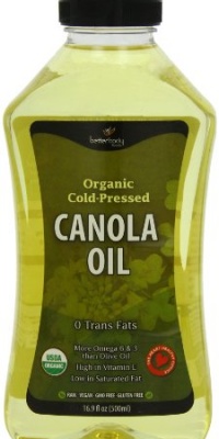 BetterBody Foods and Nutrition Organic Cold Pressed Canola Oil, 16.9-Ounce (Pack of 2)