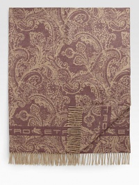 Subtle paisley jacquard and modern Etro logos adorn this lightweight throw in fine Italian wool.Fringed endsEdge logo details59 x 75WoolDry cleanMade in Italy Subtle paisley jacquard and modern Etro logos adorn this lightweight throw in fine Italian wool.Fringed endsEdge logo details59 x 75WoolDry cleanMade in Italy