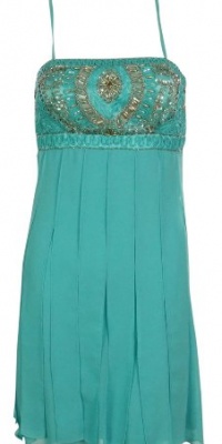 Studio SW Beaded Chiffon Panel Skirt Dress