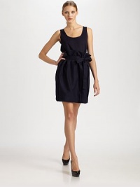 This long, loose-fitting design can be worn as is, or folded up and cinched with a sash at the waist, to create a bubble hem-style.ScoopneckSleevelessHidden belt loops at hemlineIncluded self sash beltAbout 39 from natural waistCottonDry cleanMade in Italy of imported fabricModel shown is 5'10 (177cm) wearing US size 4. This long, loose-fitting design can be worn as is, or folded up and cinched with a sash at the waist, to create a bubble hem-style.ScoopneckSleevelessHidden belt loops at hemlineIncluded self sash beltAbout 39 from natural waistCottonDry cleanMade in Italy of imported fabricModel shown is 5'10 (177cm) wearing US size 4.