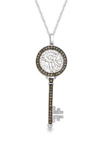 Effy Jewlery Cognac and Diamond Shema Key Pendant, 0.77 TCW Effy Jewlery Cognac and Diamond Shema Key Pendant, 0.77 TCW
