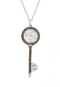 Effy Jewlery Cognac and Diamond Shema Key Pendant, 0.77 TCW