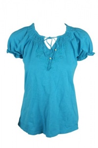 Charter Club Womens Embroidered Short Sleeve Tie Top Charter Club Womens Embroidered Short Sleeve Tie Top