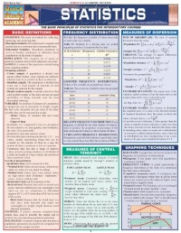 Statistics Laminate Reference Chart: Parameters, Variables, Intervals, Proportions (Quickstudy: Academic )