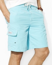 The relaxed-fitting Kailua trunk is crafted in a bold solid hue from quick-drying nylon. The relaxed-fitting Kailua trunk is crafted in a bold solid hue from quick-drying nylon.