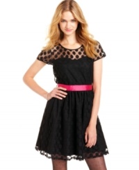 Slip into Tommy Girl's polka-dot dress for a party look that's fresh and flirty! A neon-bright belt finishes the a-line frock in vibrant style. Slip into Tommy Girl's polka-dot dress for a party look that's fresh and flirty! A neon-bright belt finishes the a-line frock in vibrant style.