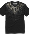 With a big, bold graphic, this Sean John T shirt is the ultimate style statement.