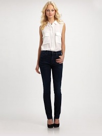 Classic, slim-fitting denim with five-pocket styling and a high waist. THE FITFitted through hips and thighsRise, about 10Inseam, about 34THE DETAILSZip flyFive-pocket style98% cotton/2% elastaneMachine washImportedModel shown is 5'11 (180cm) wearing US size 4. Classic, slim-fitting denim with five-pocket styling and a high waist. THE FITFitted through hips and thighsRise, about 10Inseam, about 34THE DETAILSZip flyFive-pocket style98% cotton/2% elastaneMachine washImportedModel shown is 5'11 (180cm) wearing US size 4.