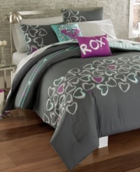 Sweet dreams. The Roxy Heart and Soul comforter set transforms your bed into a modern expression of love with a landscape of printed heart designs. Sweet dreams. The Roxy Heart and Soul comforter set transforms your bed into a modern expression of love with a landscape of printed heart designs.