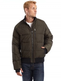 THE LOOKWindproof down bomber jacketRib-knit stand collarTwo-way front zip closureThree vertical zip pocketsLong sleeves with hand-warmer cuffsRib-knit bottom bandTwo inner security pocketsTHE FITAbout 28 from shoulder to hemTHE MATERIALShell: polyesterLining: nylonFill: 90% down/10% feathersCARE & ORIGINMachine washImported THE LOOKWindproof down bomber jacketRib-knit stand collarTwo-way front zip closureThree vertical zip pocketsLong sleeves with hand-warmer cuffsRib-knit bottom bandTwo inner security pocketsTHE FITAbout 28 from shoulder to hemTHE MATERIALShell: polyesterLining: nylonFill: 90% down/10% feathersCARE & ORIGINMachine washImported