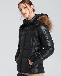 Face winter in style with this quilted, cropped down jacket with chic fur-trimmed hood from Add Down. Face winter in style with this quilted, cropped down jacket with chic fur-trimmed hood from Add Down.