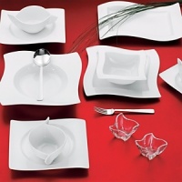 Add a New Wave of vibrance to your table setting with this innovative dinnerware collection. Distinguished by angular shapes in fluid wave designs, pieces work together creating a host of options for imaginative presentation. Microwave and dishwasher safe. Add a New Wave of vibrance to your table setting with this innovative dinnerware collection. Distinguished by angular shapes in fluid wave designs, pieces work together creating a host of options for imaginative presentation. Microwave and dishwasher safe.