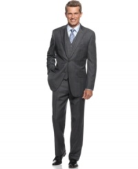 The missing piece. This vested suit from Tasso Elba takes your dress look to the next level.