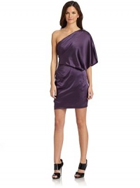 THE LOOKDraped one-shoulder sleeveGentle ruchingSide zip with hook-and-eye closureTHE FITAbout 35 from shoulder to hemTHE MATERIAL94% silk/6% spandexFully linedCARE & ORIGINDry cleanImportedModel shown is 5'10½ (179cm) wearing US size 4. THE LOOKDraped one-shoulder sleeveGentle ruchingSide zip with hook-and-eye closureTHE FITAbout 35 from shoulder to hemTHE MATERIAL94% silk/6% spandexFully linedCARE & ORIGINDry cleanImportedModel shown is 5'10½ (179cm) wearing US size 4.
