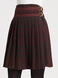 From its check print to its classic kilt silhouette, this wool-blend skirt has the distinguishable look of Burberry Brit.Pleated designAllover printFully linedAbout 19 long74% wool/20% polyamide/5% cotton/1% elastaneDry cleanImported Model shown is 5'10 (177cm) wearing US size 4. From its check print to its classic kilt silhouette, this wool-blend skirt has the distinguishable look of Burberry Brit.Pleated designAllover printFully linedAbout 19 long74% wool/20% polyamide/5% cotton/1% elastaneDry cleanImported Model shown is 5'10 (177cm) wearing US size 4.