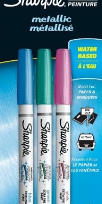 Sanford Sharpie Extra-Fine Metallic Paint Pen, Pink/Blue/Green Sanford Sharpie Extra-Fine Metallic Paint Pen, Pink/Blue/Green