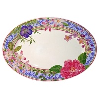 Millefleurs was inspired by flowers in a European garden as well as antique tableware. Its delicate renderings of pansies, roses, and thistles are blended with a vintage border in a contemporary color palette. Sophisticated, yet fresh and youthful. Dishwasher and microwave safe (for reheating only). Millefleurs was inspired by flowers in a European garden as well as antique tableware. Its delicate renderings of pansies, roses, and thistles are blended with a vintage border in a contemporary color palette. Sophisticated, yet fresh and youthful. Dishwasher and microwave safe (for reheating only).