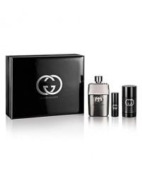 Made for the man who knows what he wants, this fragrance is a powerful mix of excitement, allure, and sensuality. It awakens the senses with a burst of zesty lemon, cool lavender, and spicy pink pepper. The subtle heart notes then reinforce the fragrance's clean freshness, creating a bridge to the sensual and provocative woodiness in the base. Set contains: Eau de Toilette (90ml, 3 oz.), Deodorant Stick (75ml, 2.5 oz.) and On-the-Go Spray (8ml, 0.27 oz.). Made for the man who knows what he wants, this fragrance is a powerful mix of excitement, allure, and sensuality. It awakens the senses with a burst of zesty lemon, cool lavender, and spicy pink pepper. The subtle heart notes then reinforce the fragrance's clean freshness, creating a bridge to the sensual and provocative woodiness in the base. Set contains: Eau de Toilette (90ml, 3 oz.), Deodorant Stick (75ml, 2.5 oz.) and On-the-Go Spray (8ml, 0.27 oz.).