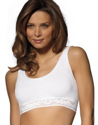 Bali Women's Comfort Revolution Seamless Crop Top Bra, White, Medium Bali Women's Comfort Revolution Seamless Crop Top Bra, White, Medium