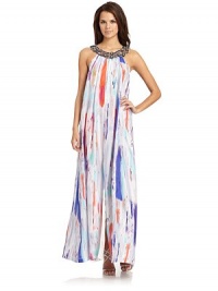 THE LOOKEmbellished necklineAllover abstract brush printLong gentle draping throughoutBack zip with hook-and-eye closureTHE FITAbout 58 from shoulder to hemTHE MATERIALSilkFully linedCARE & ORIGINDry cleanImportedModel shown is 5'10 (177cm) wearing US size Small. THE LOOKEmbellished necklineAllover abstract brush printLong gentle draping throughoutBack zip with hook-and-eye closureTHE FITAbout 58 from shoulder to hemTHE MATERIALSilkFully linedCARE & ORIGINDry cleanImportedModel shown is 5'10 (177cm) wearing US size Small.