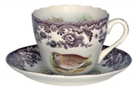 Spode Woodland Quail, Pheasant, Snipe and Rabbit Tea Cup and Saucer Spode Woodland Quail, Pheasant, Snipe and Rabbit Tea Cup and Saucer