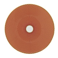 Embellished with an organically complex basket weave pattern and rendered in gold-tipped earthy hues, the Reynaud Tresor orange dessert plate lends boho-chic sophistication to the dining table. Embellished with an organically complex basket weave pattern and rendered in gold-tipped earthy hues, the Reynaud Tresor orange dessert plate lends boho-chic sophistication to the dining table.