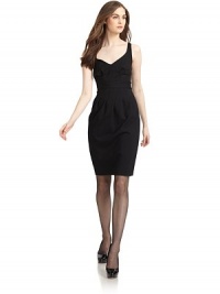 THE LOOKV necklineSleevelessSubstantial stretch knit with seamed and pleated details at front; seamed details at backInvisible side zipV backVented back hemTHE FITAbout 36½ from shoulder to hemTHE MATERIAL62% rayon/31% nylon/7% spandexFully linedCARE & ORIGINDry cleanImportedModel shown is 5'9 (175cm) wearing US size 4. THE LOOKV necklineSleevelessSubstantial stretch knit with seamed and pleated details at front; seamed details at backInvisible side zipV backVented back hemTHE FITAbout 36½ from shoulder to hemTHE MATERIAL62% rayon/31% nylon/7% spandexFully linedCARE & ORIGINDry cleanImportedModel shown is 5'9 (175cm) wearing US size 4.