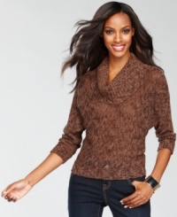Unique marled knit distinguishes this INC sweater from the rest. Keep the cozy look going with corduroys, jeans or a long skirt. Unique marled knit distinguishes this INC sweater from the rest. Keep the cozy look going with corduroys, jeans or a long skirt.