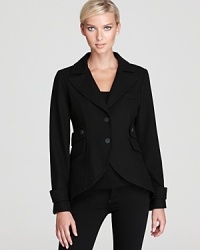 Bring equestrian chic to your workday looks with Aqua's riding jacket. Team with slim-fit pants and add color with a silk scarf or printed blouse. Bring equestrian chic to your workday looks with Aqua's riding jacket. Team with slim-fit pants and add color with a silk scarf or printed blouse.