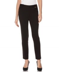 In an ultra-stretchy ponte fabric, these sleek Calvin Klein straight-leg trousers are chic yet comfortable! In an ultra-stretchy ponte fabric, these sleek Calvin Klein straight-leg trousers are chic yet comfortable!