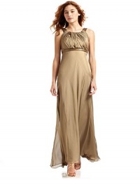 Ultra smooth silk chiffon has an ethereal feel with its elegantly detailed bodice and long, flowing silhouette.Beaded circle neckline Ruched bodice Beaded waist Waist darts Side zipper Fully lined About 57½ from shoulder to hem Silk; spot clean Imported Ultra smooth silk chiffon has an ethereal feel with its elegantly detailed bodice and long, flowing silhouette.Beaded circle neckline Ruched bodice Beaded waist Waist darts Side zipper Fully lined About 57½ from shoulder to hem Silk; spot clean Imported
